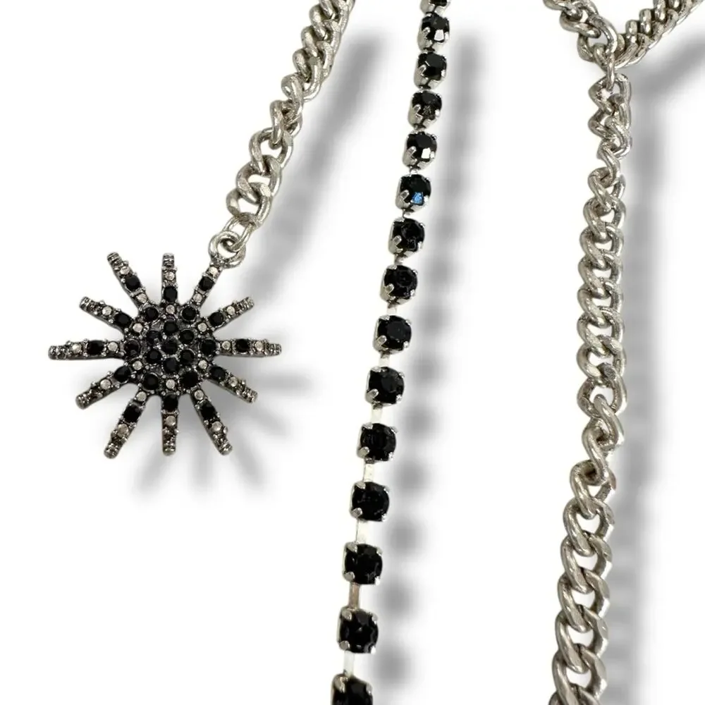 Free People Majestic Hair Piece Silver Black Bohemian Renaissance Medieval